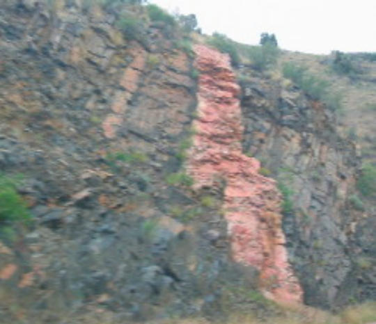 An intrusion or dike near McDonald Ovservatory in the Davis Mountains