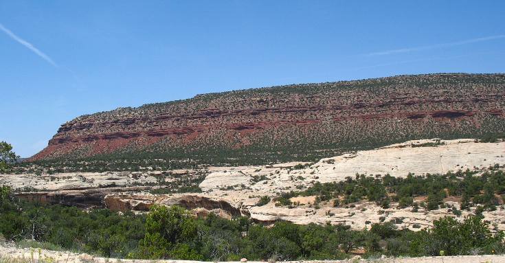 Mesa fromed from Cutler Formation on top of the Cedar Mountain Sandstone at Natural Bridges National Monument