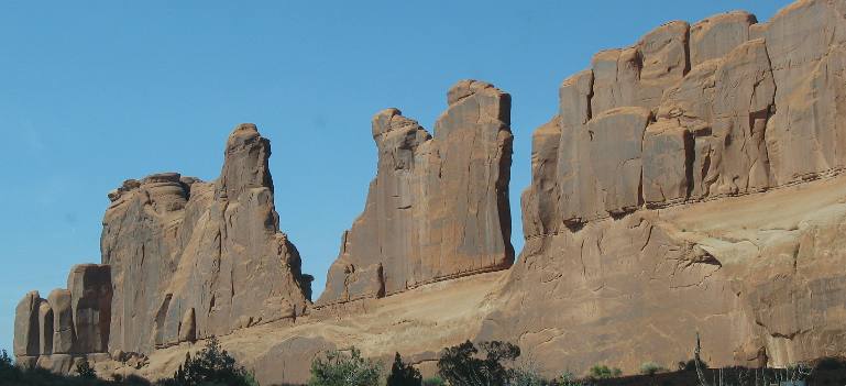 Sandstone fins in Arches National Park