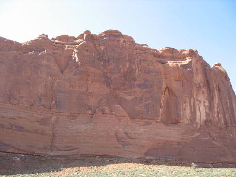 Sandstone bluff Arches National Park