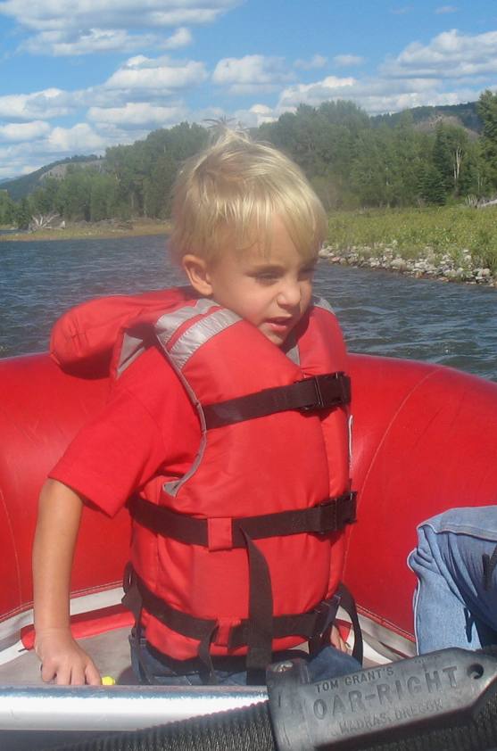 Grandson Stephen on Snake River Rafting Trip through Grand Teton National Park
