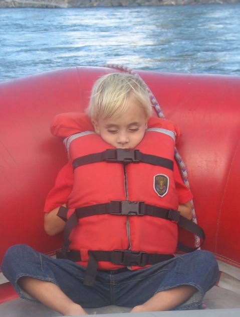 Grandson Stephen on Snake River Rafting Trip through Grand Teton National Park