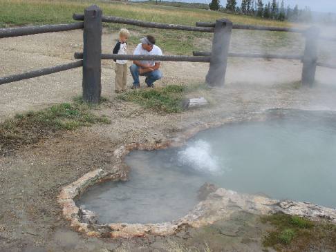 Jeff & Stephen  Hendrix inspecting a hot spring