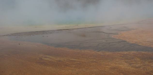 Hot Spring with large mat of microbes living around it