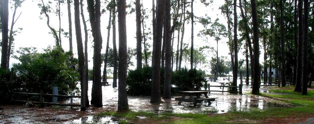 flooding campground St Andrews State Park