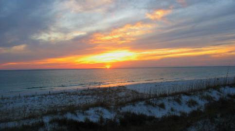 Sunset as seen from the dunes at St Andrews State Park