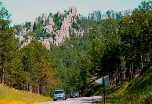 View of the "Needle" formations from The Needles Highway