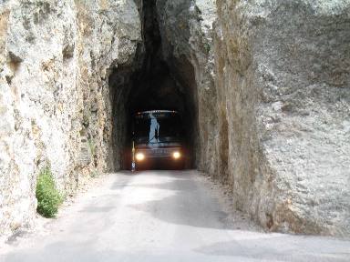 Tour bus in the Needles Tunnel