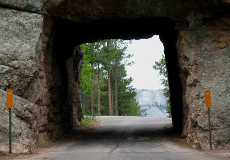 Tunnel on the Iron Mountain Highway framing Mount Rushmore