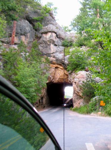Tunnel on Iron Mountain Highway that frames Mount Rushmore