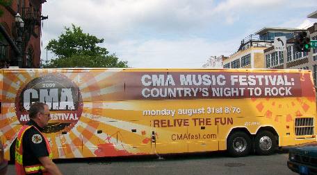 CMA Bus in Downtown Nashville