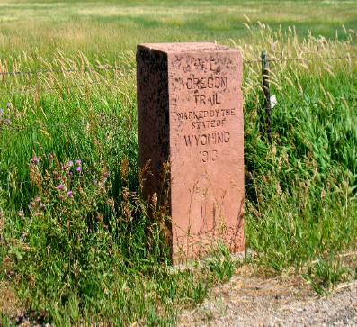 Oregon Trail marker in eastern Wyoming near Douglas