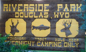 Riverside Park overnight camping Douglas, Wyoming