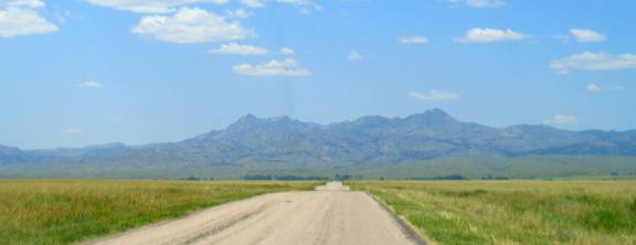 Heading west on Palmer Canyon Road out of Wheatland, Wyoming