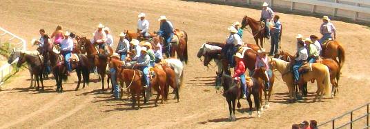 Cheyenne Frontier Days Rodeo contestants waiting their turn
