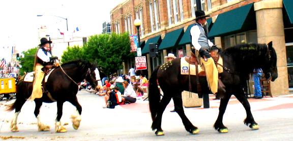 draft horses in Cheyenne Frontier Days Parade