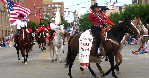 Saddle Tramps riding in Cheyenne Frontier Days Parade