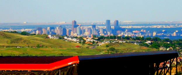 Denver as seen from the top of Red Rocks Ampitheatre in Morrison, Colorado