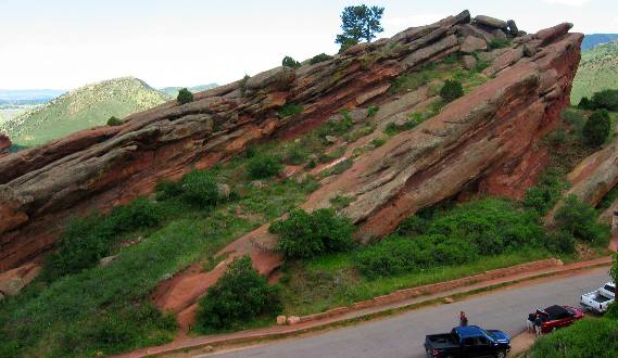 Red Rock monolith on south side of Red Rocks Ampitheatre