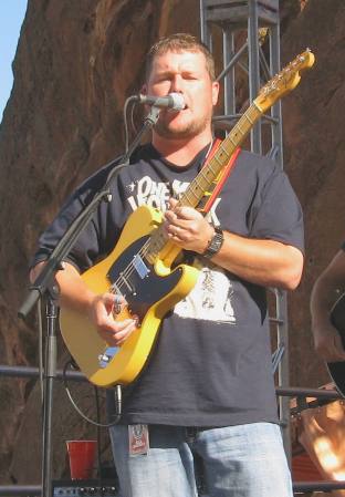 Craig Campbell's lead guitar player on stage at Red Rocks Ampitheatre