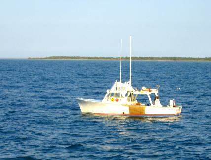 Lobster fishing boat operating off the Marquesas Keys west of Key West