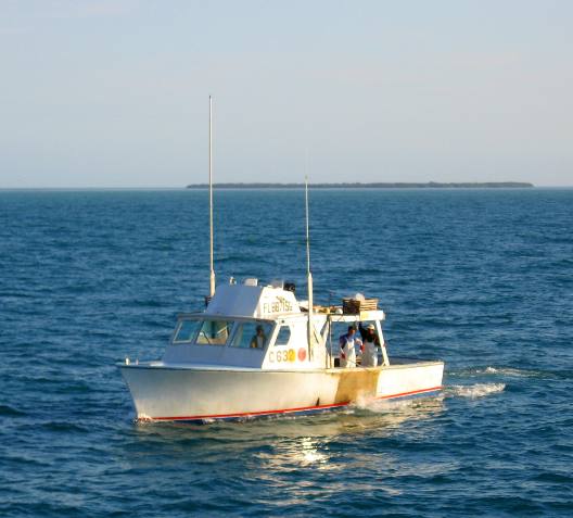 Lobster fishing boat operating off the Marquesas Keys west of Key West