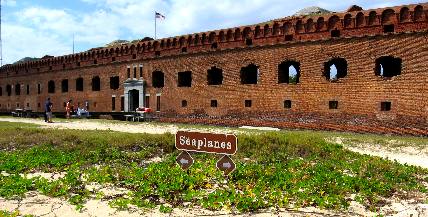 Fort Jefferson and some of the 16-million bricks used to construct it