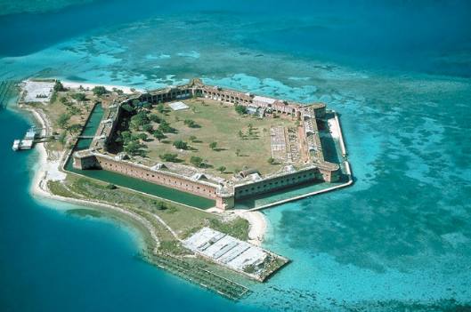 View from the air of Fort Jefferson