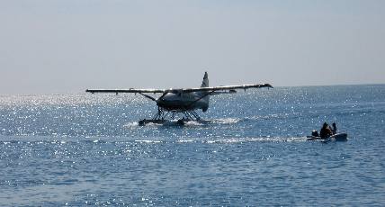 Seaplane landing at Ft Jefferson in the Dry Tortugas
