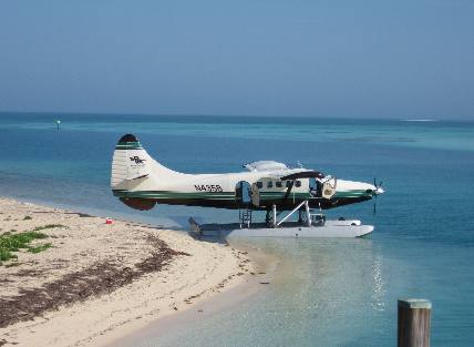 Seaplane at anchor on Dry Tortugas at Ft Jefferson