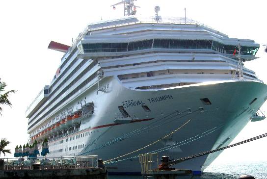 Carnival Triumph at pier behind the Westin Resort in Key West