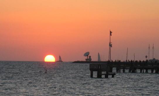 Sunset picture from one of the piers at Higgs Beach in Key West