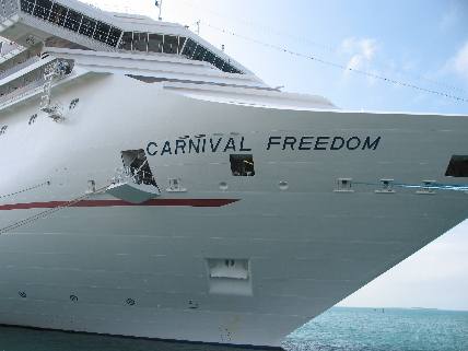 Carnival Freedom docked at Mallory Square in Key West