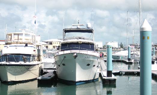 Nice yachts at the A&B Marina Pier in Key West Bight Marina