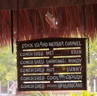 Stock Island weather channel reporting from Hogfish Grill on Stock Island