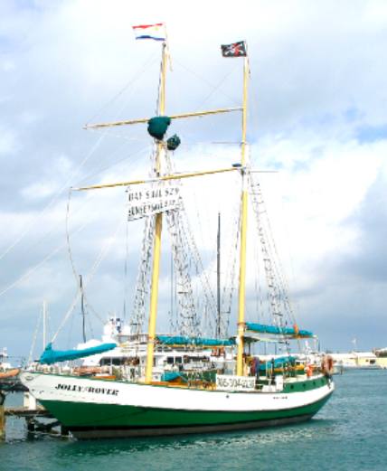 Jolly II Rover docked off Harbor Walk in Key West Bight Marina