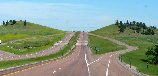 Typical scenery north of Wheatland on I-25