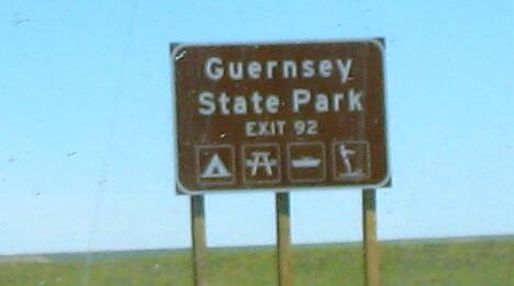 Take exit 92 from I-25 north of Wheatland to Guernsey State Park