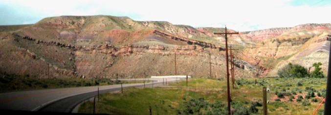 The Wind River has cut an awesome path through these sedimentary rocks south of Dubois, Wyoming on US-26