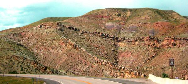 The Wind River has created this awesome cut through sedimentary rock south of Dubois, Wyoming on US-26