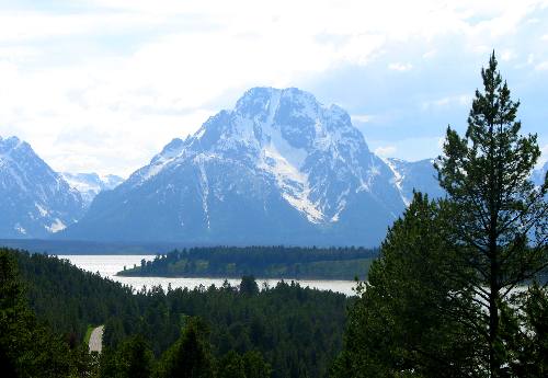 Mt Moran from the Episcopal Chapel of the Transfiguration on the shores of Jackson Lake