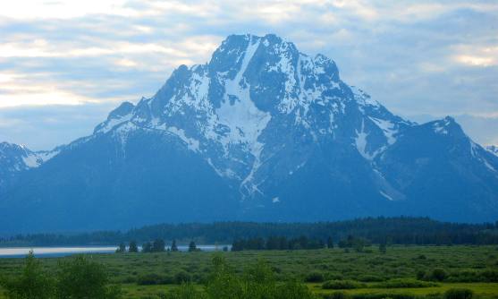 Mt Moran rising on the far side of Willow Flats in Grand Teton National Park