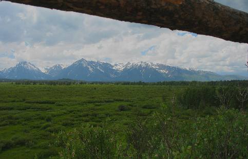 The Teton Range and Willow Flats taken from Jackson Lake Lodge in Grand Teton National Park
