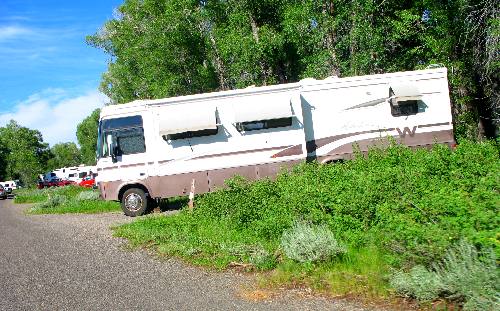 Our motorhome in site #24 at Gros Ventre Campground in Grand Teton National Park