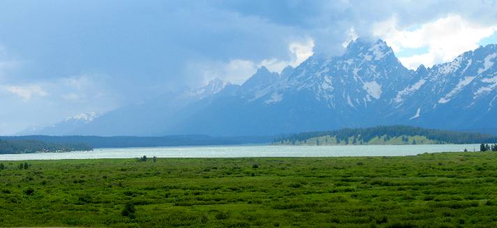 View from the back porch at Jackson Lake Lodge in Grand Teton National Park 