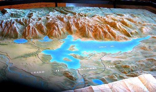Topography map of the Grand Teton National Park