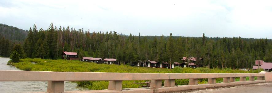 Cabins along the Buffalo Fork of the Snake River at Turpin Meadow Guest Ranch