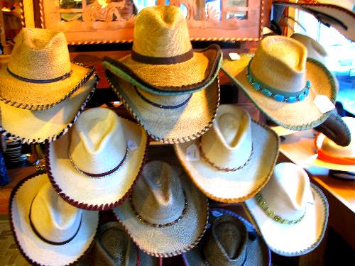 Joyce liked this hat display in one of the upscale shops in Jackson, Wyoming