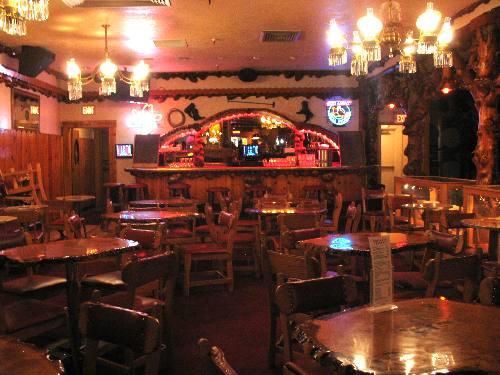 Inside the Million Dollar Cowboy Bar on the Square in downtown Jackson, Wyoming