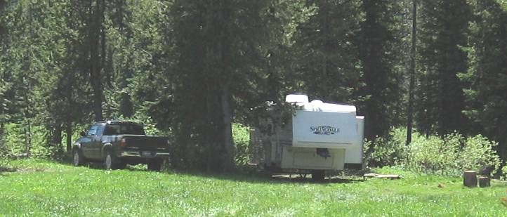 Campsite along Grassy Lake Road west of Flagg Ranch & between Yellowstone and Grand Teton National Parks 